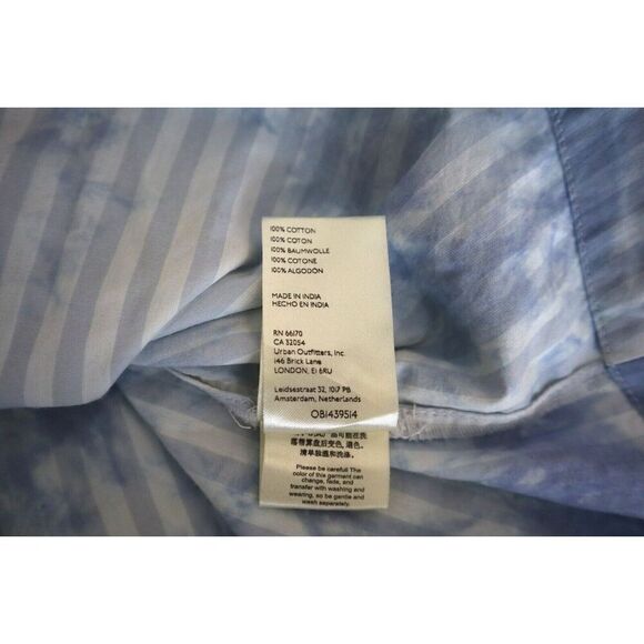 Free People x REVOLVE Women Sz XS Blue Nola Striped-Tie Dye L/S Shirt Dress - Picture 4 of 9